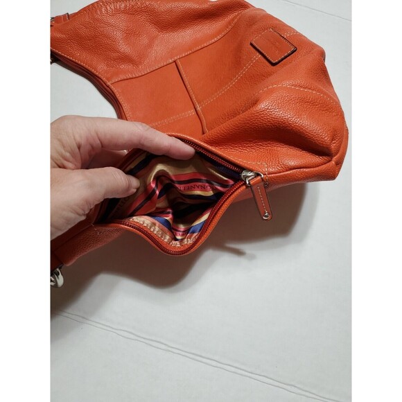 Tignanello No Contest Papaya Leather Cross Body/Shoulder Bag Purse Handbag - Picture 6 of 16